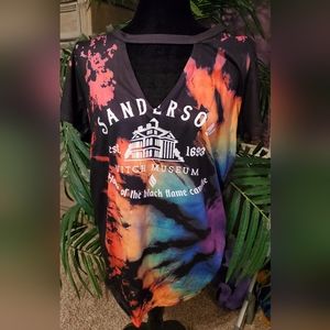 Sanderson black fame tye dye tee, v- neck, large
